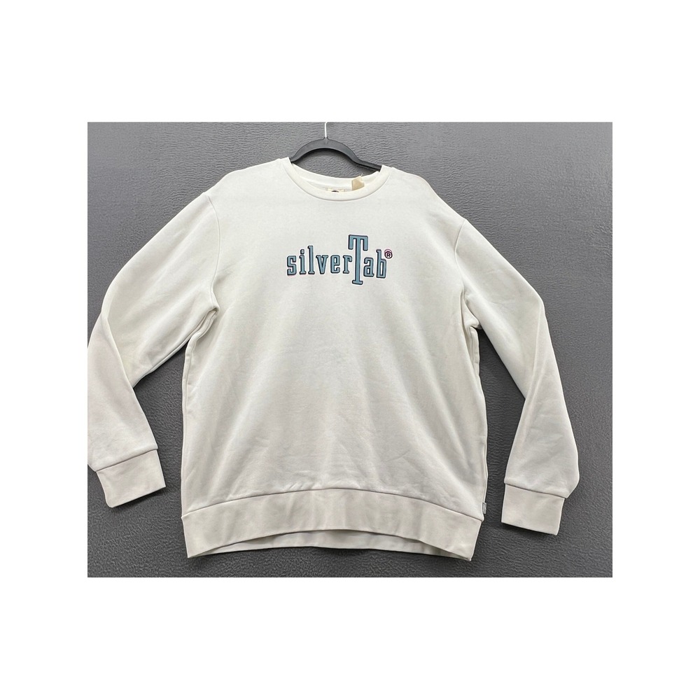 VTG Levis SilverTab Crewneck Sweatshirt Off White Logo Fleece Mens XL